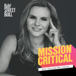 Entrepreneur Michele Romanow portrait with podcast logo