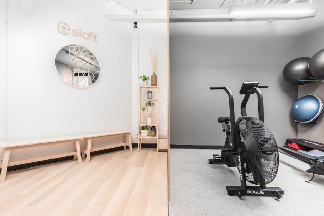 Silofit entrance with exercise bike