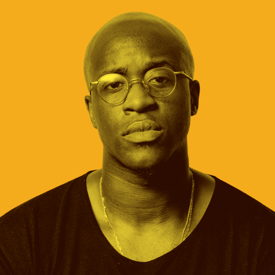 Randy Osei against orange background
