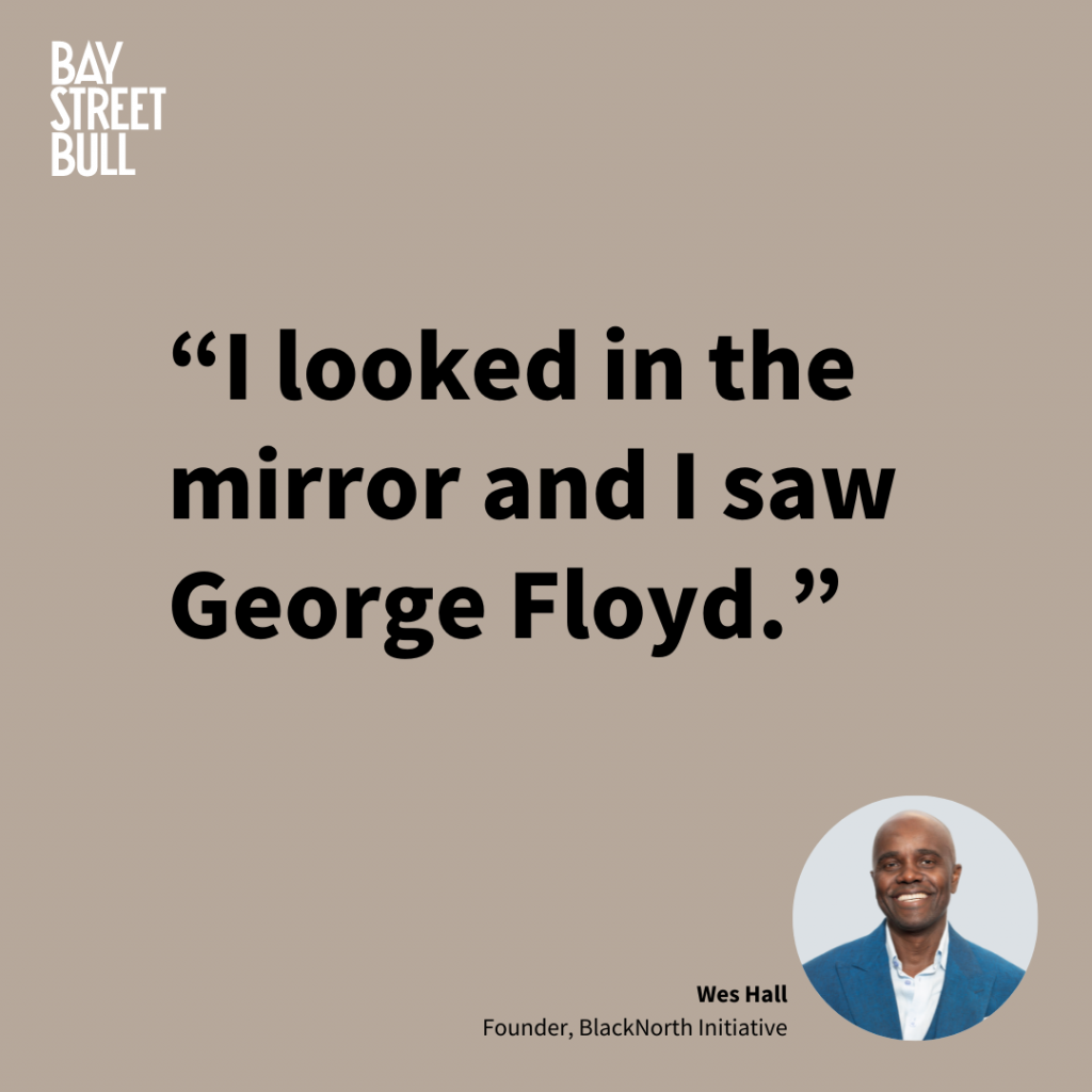 Quote from Wes Hall with a photo of him against a brown background